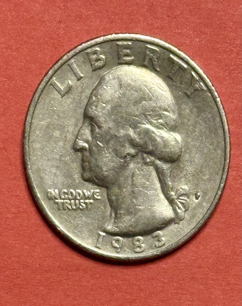1983 P WASHINGTON QUARTER ERROR ! FILLED IN P MINT MARK ERROR#219