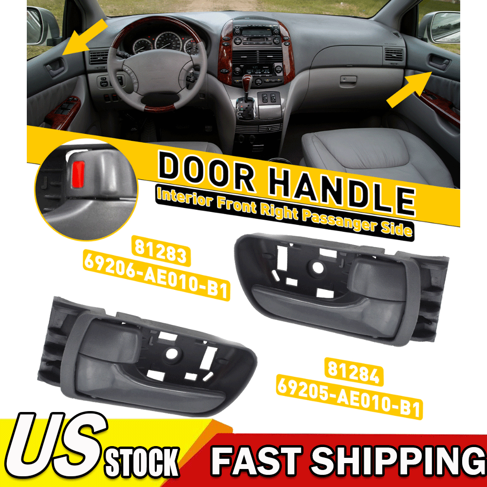 For Toyota Sienna Inner Inside Interior Door Handle Gray Front Left Right Pair