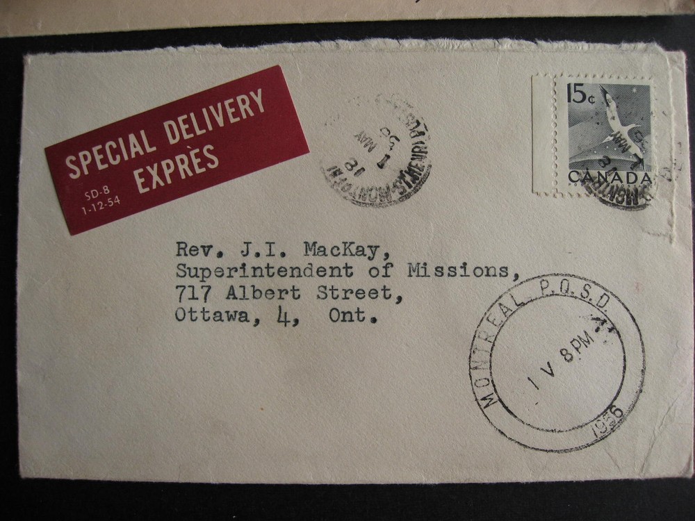 Canada 2 special delivery covers QC both covers back damaged