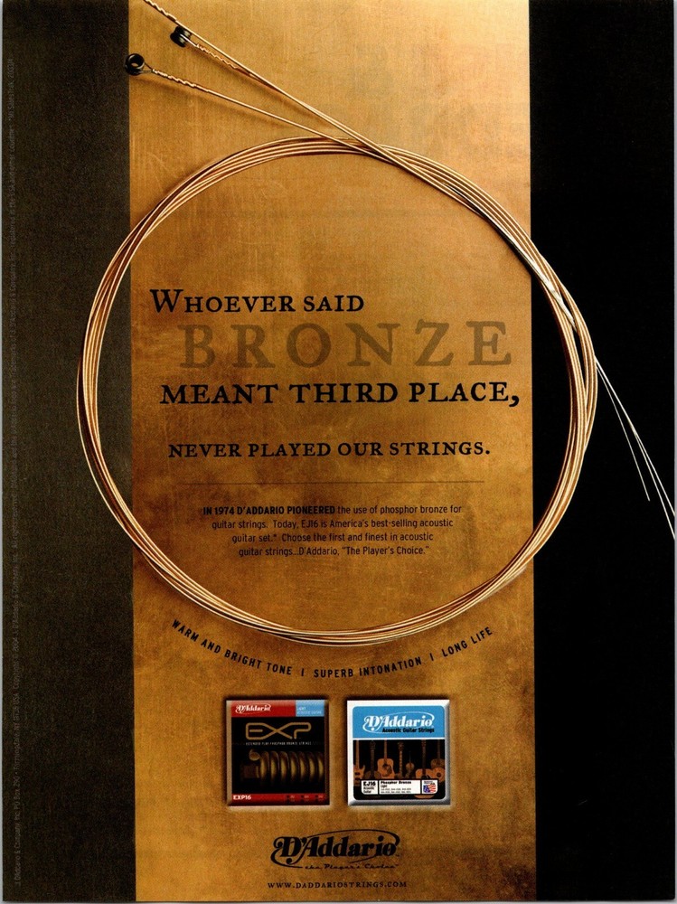 D;Addario Strings Original Print Ad