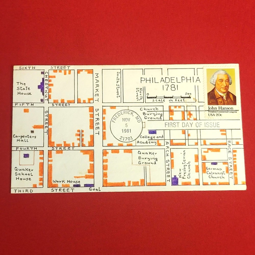 First Day of Issue John Hanson Stamp Cache Envelope