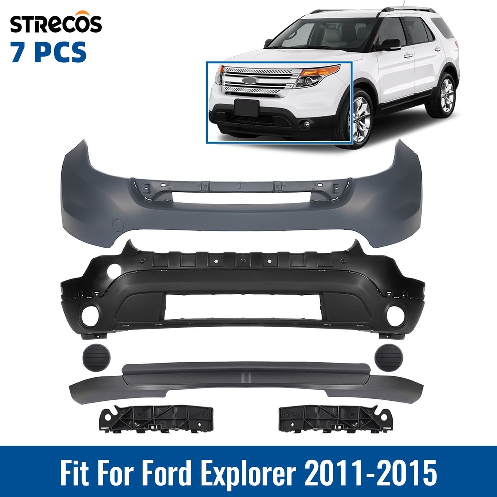 Front Bumper Cover Assembly Complete Kit For Ford Explorer 2011-2015 Primed