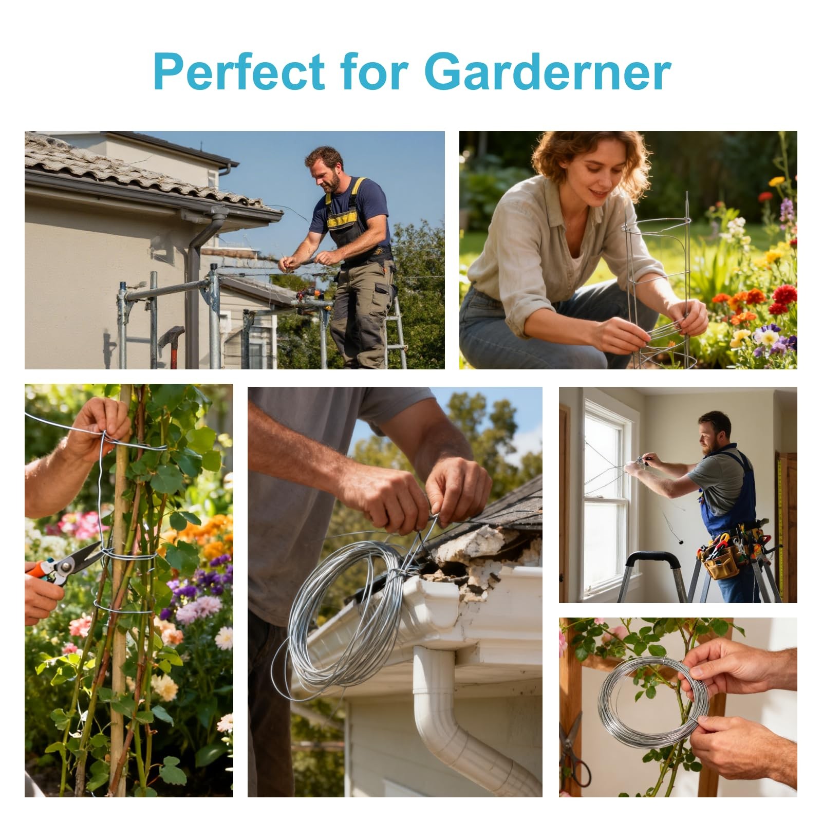 20 Gauge Craft Wire, 164 Feet Galvanized Metal Wire for Picture Hanging, Bons...