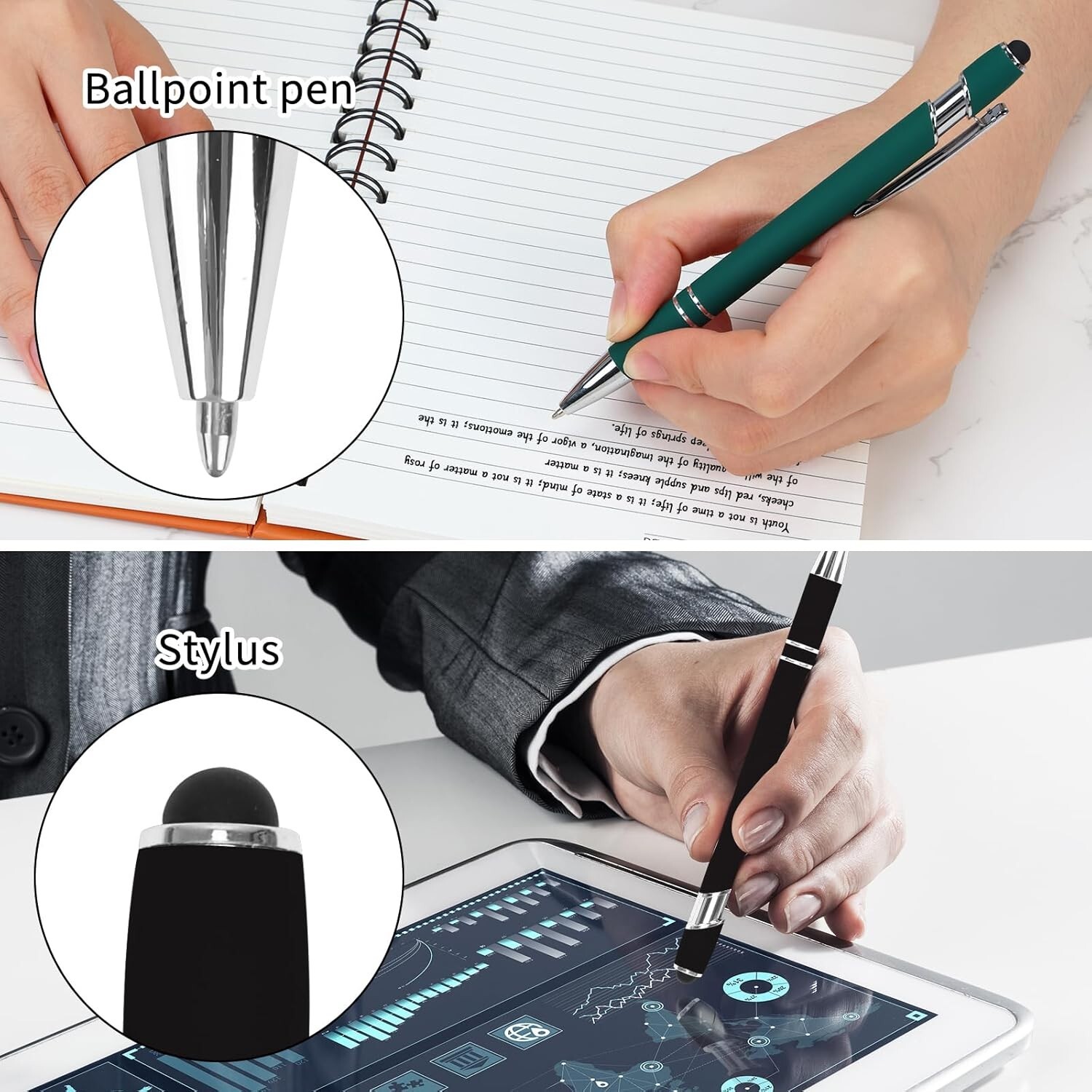Stylus Pens for Touch Screens 12 Universal 2 in 1 Stylus Pen
