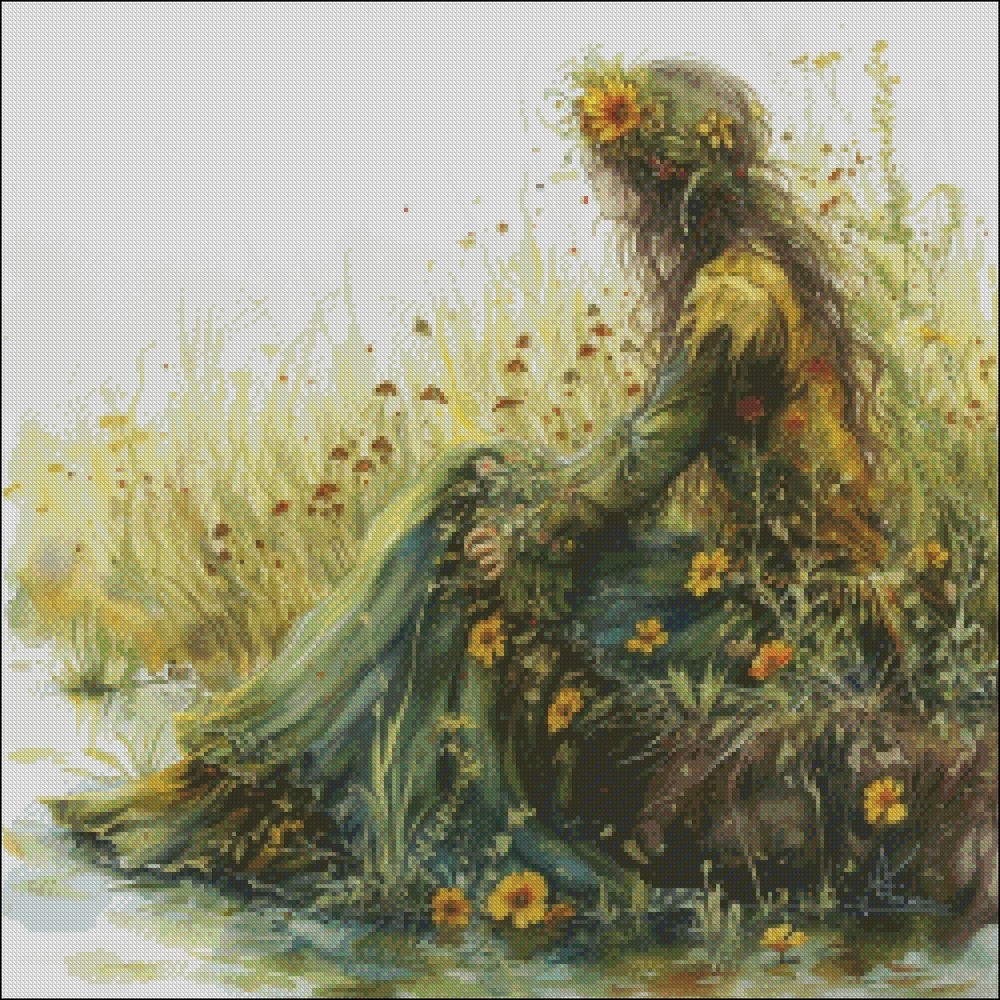 Meadow Nymph - DIY Chart Counted Cross Stitch Patterns Needlework DMC Color