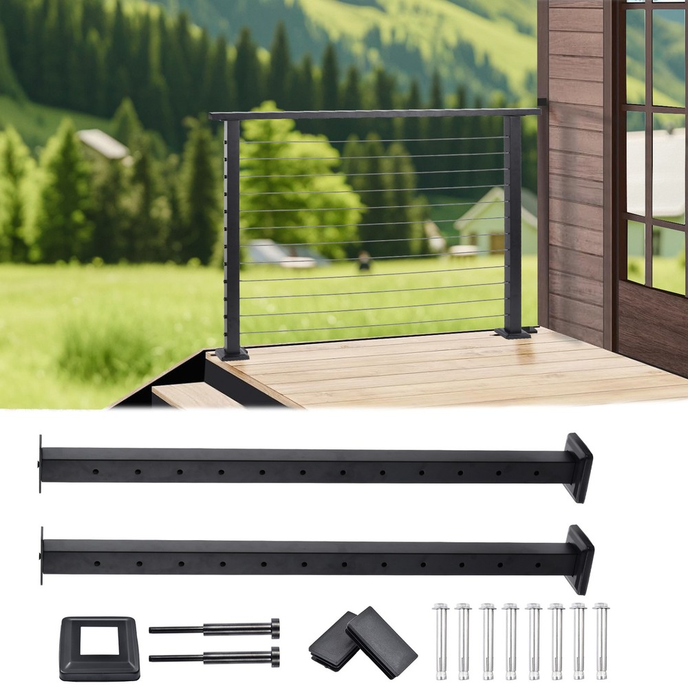4 Pcs Cable Railing Post 42" x 2" x 2" Deck Railing