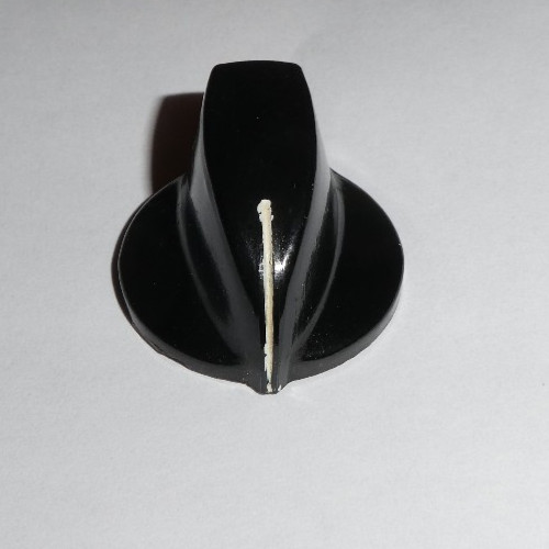Vintage Skirted Pointer Knob, Black Bakelite