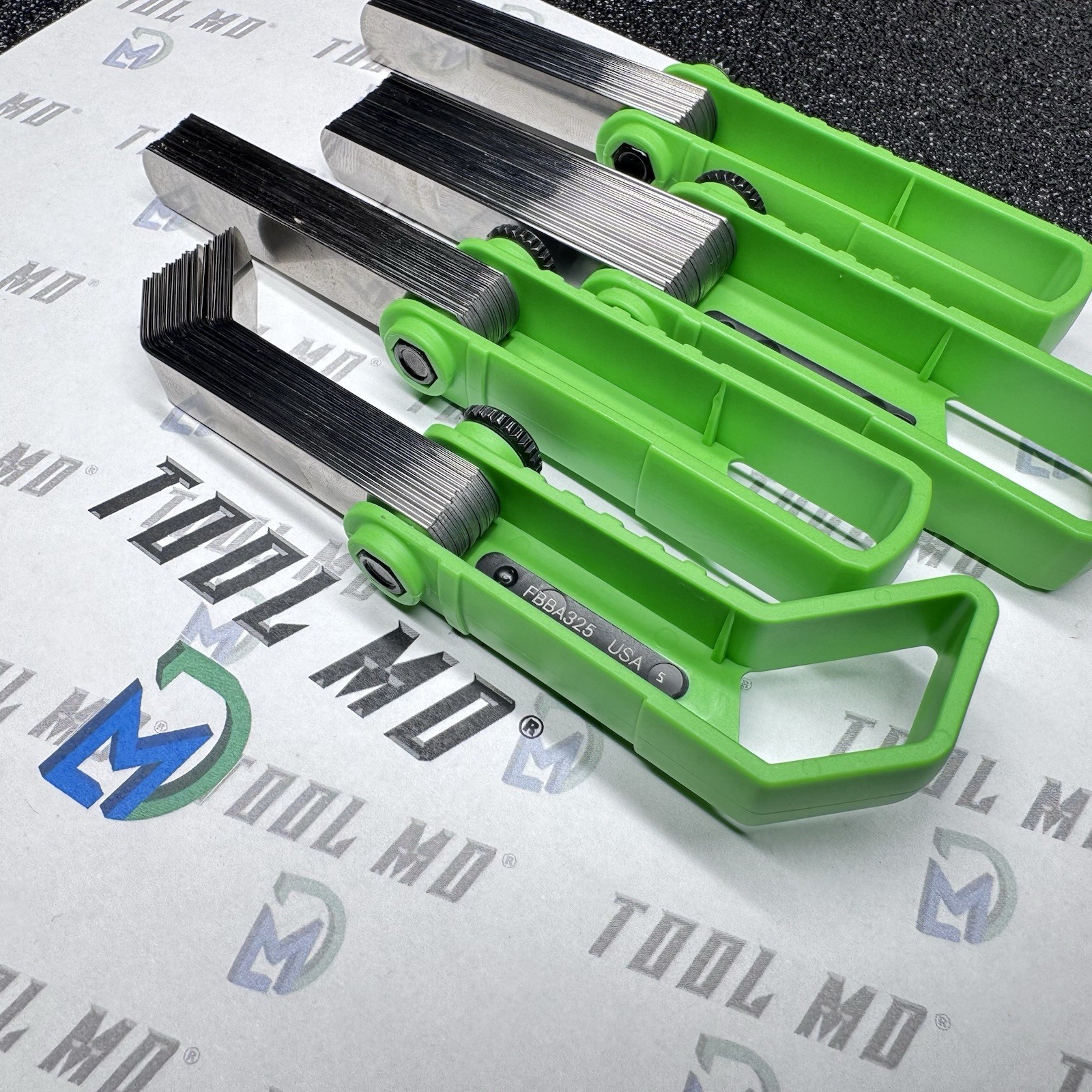 Snap-on Tools USA NEW GREEN 4pc Offset 45° & Straight Feeler Gauge Blade Sets