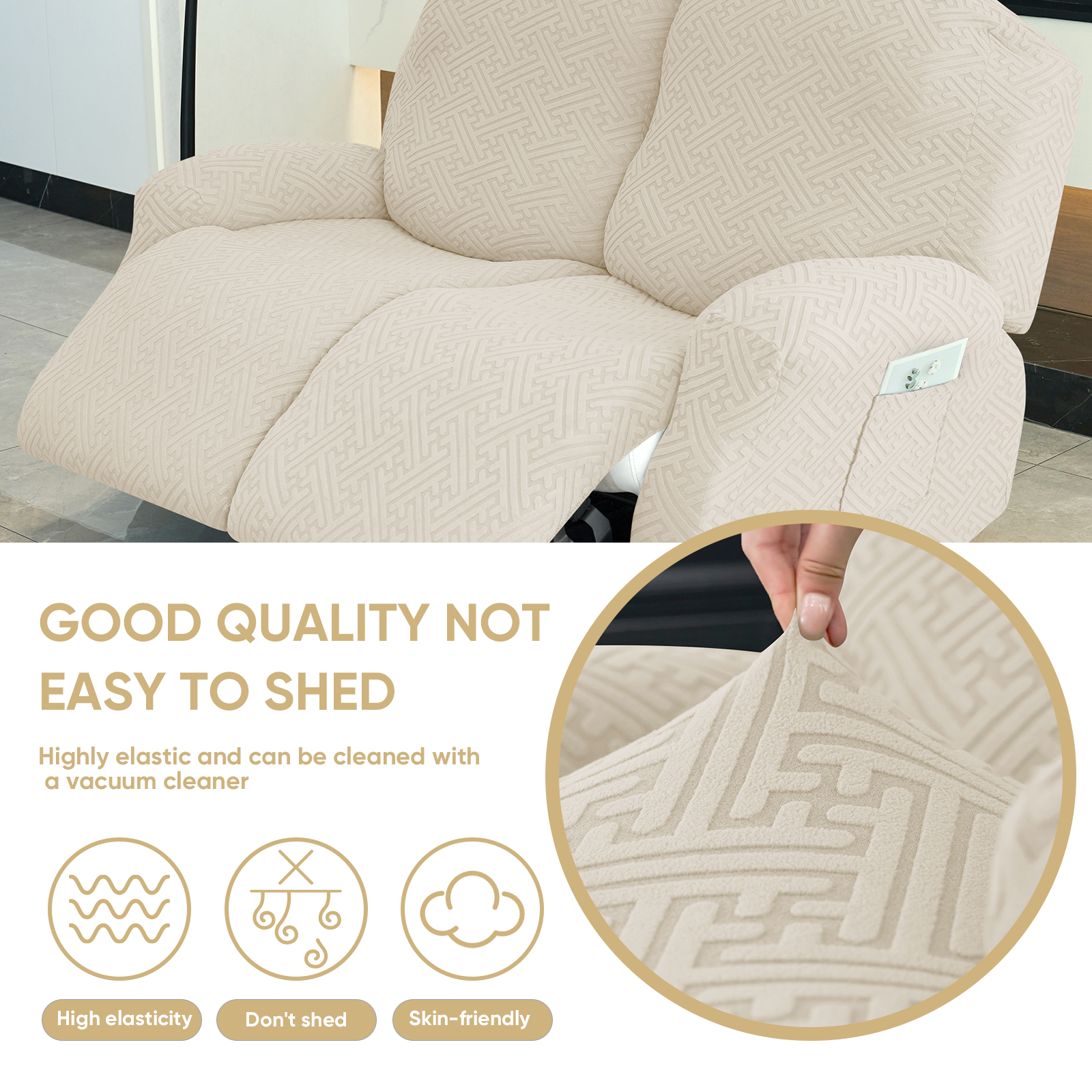 1/2/3 Seater Elastic Recliner Sofa Cover Stretch Armchair Covers Couch Slipcover