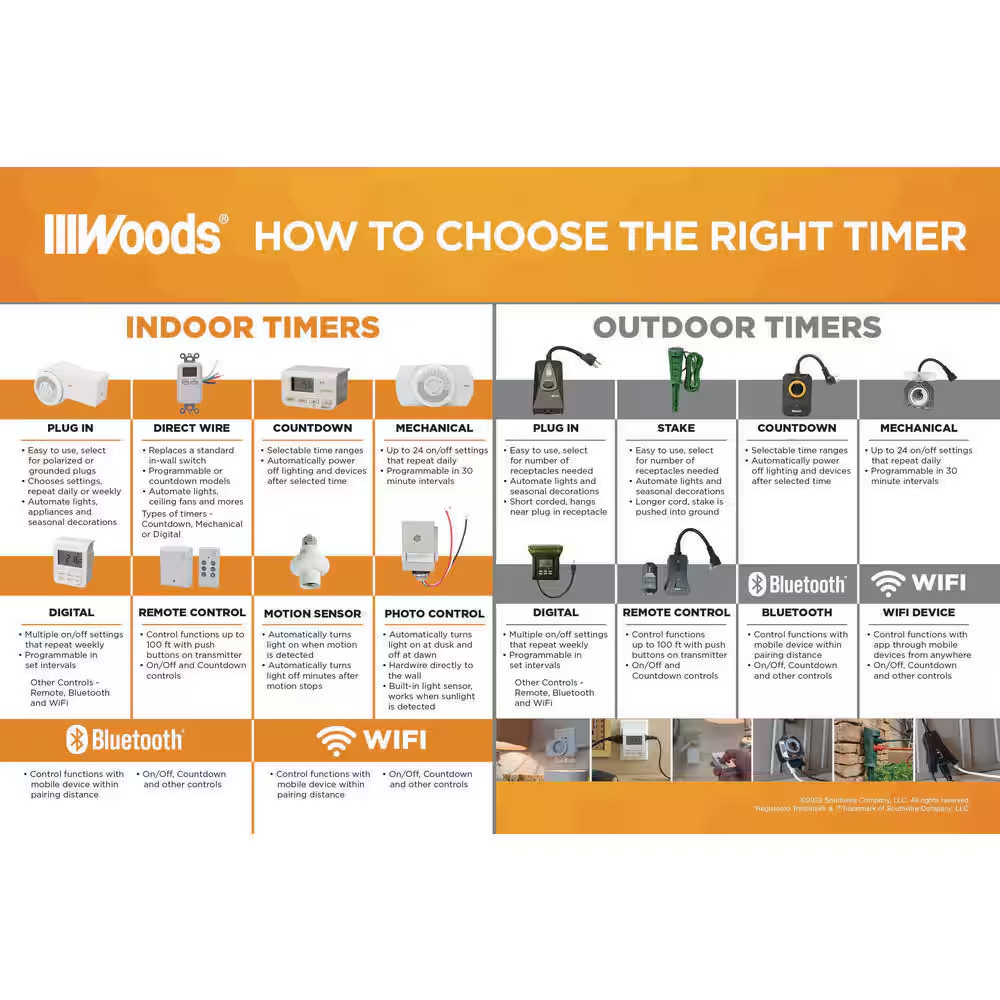 20-Amp 30-Minute In-Wall Spring Wound Countdown Timer Switch, Almond