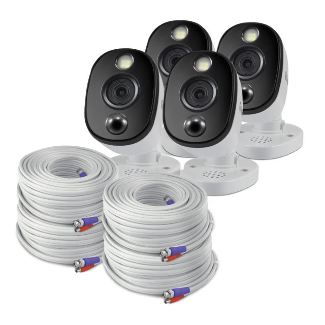 4pcs/lot Swann Add-On DVR Bullet Security Camera System with Sensor Spotlight