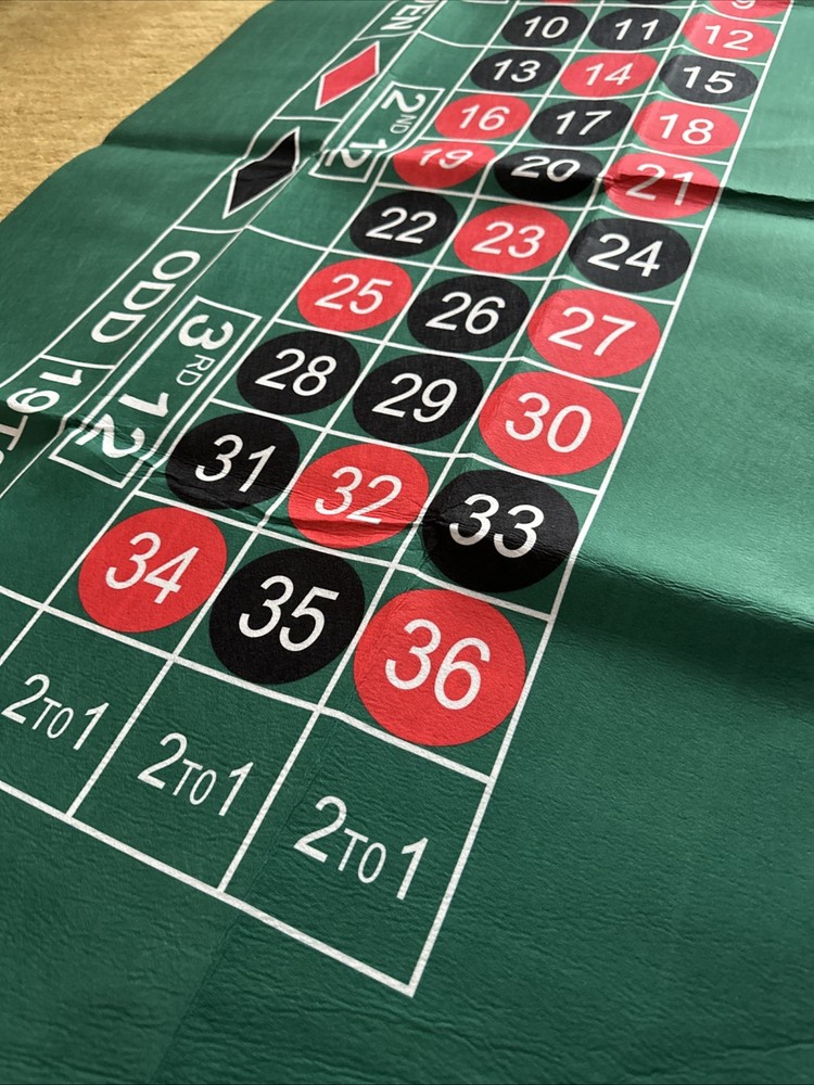 Large Craps & Roulette Table Top Felt Double Sided 70” X 35”