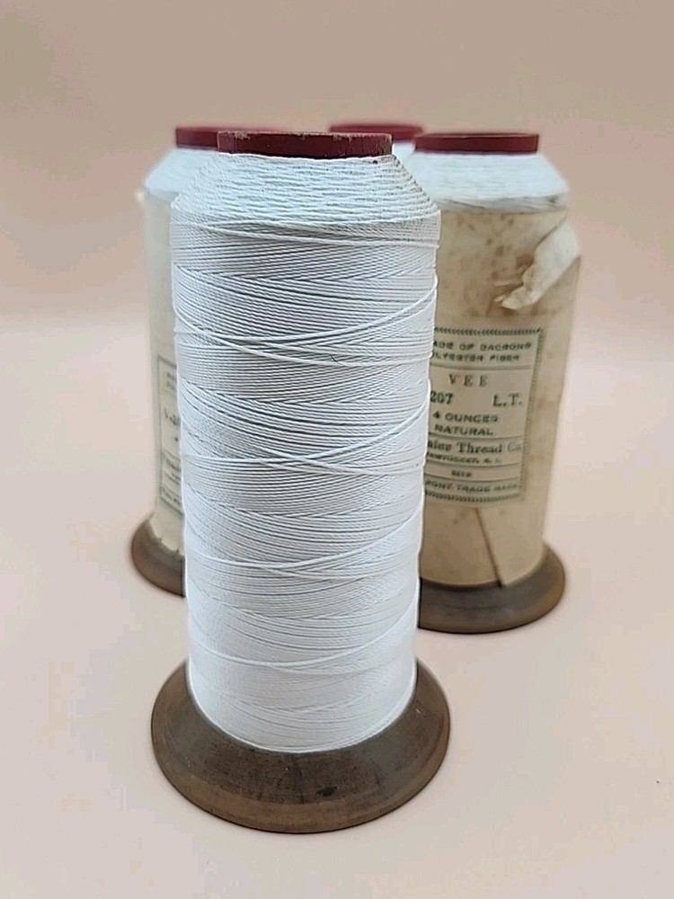 1 Spool - White 1/4lb Dacron Bowstring Material Long Bow String Made In USA NOS