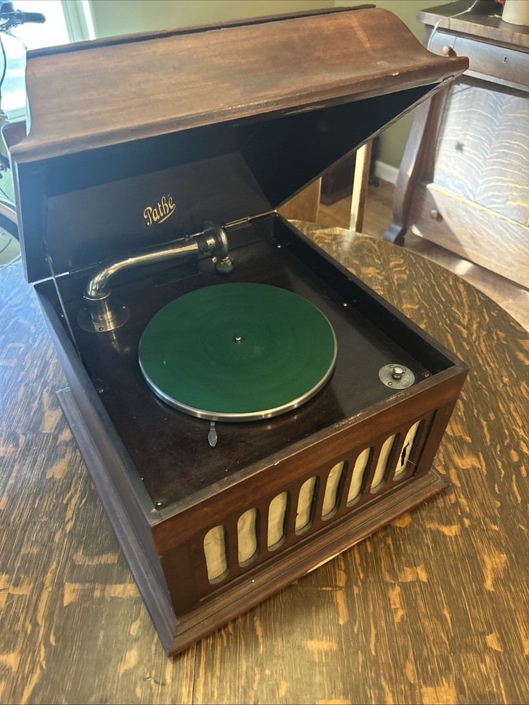 Pathe Phonograph Record Player Model III, Portable Table Top Style