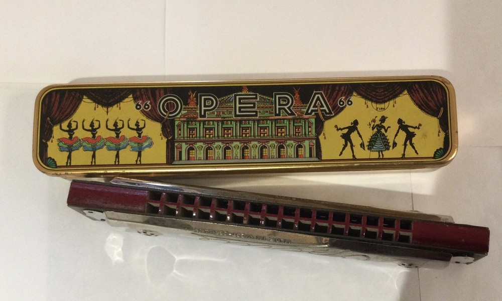 Vintage Opera Harmonica Orig. Case Made in Germany U.S.Zone