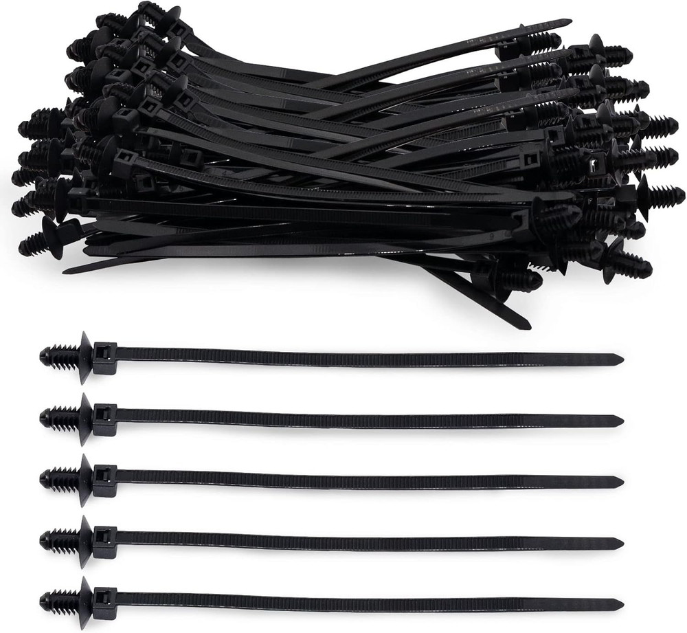 Christmas Tree Cable Ties, Universal Push Mount Cable Zip Tie Black Fir Tree Cab