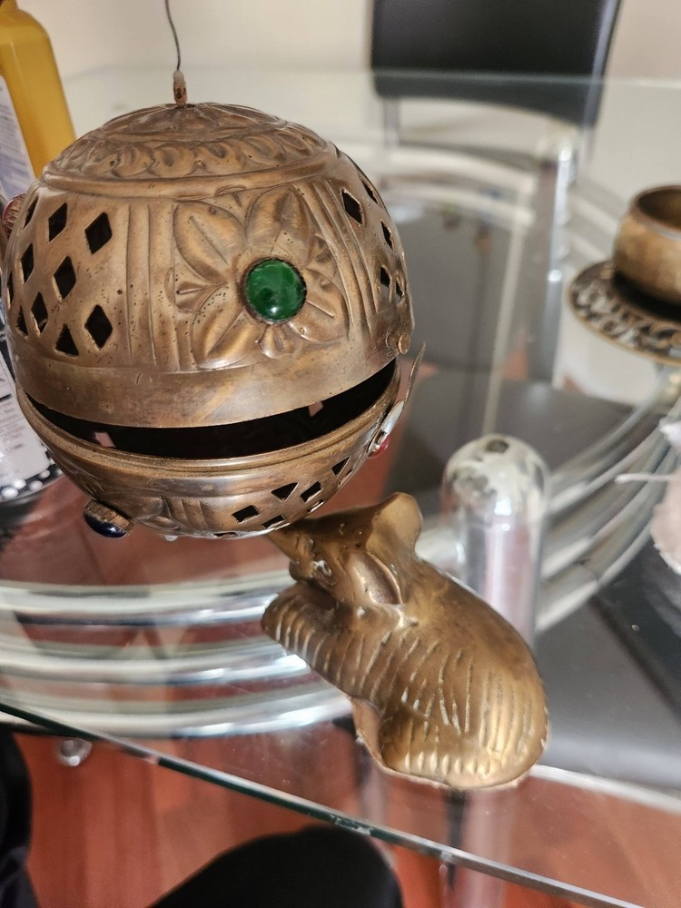 Vintage brass incense burner