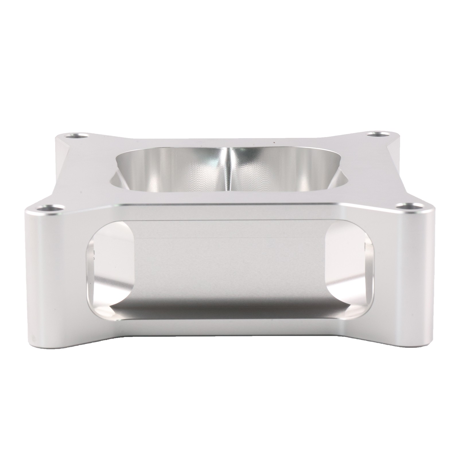 Silver 2-inch Aluminum 4150 CNC Machined Carburetor Spacer Square Bore 4 Port US