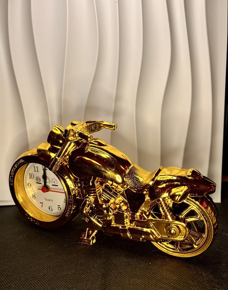 Tabletop or Desk Motorcycle Clock with Alarm.