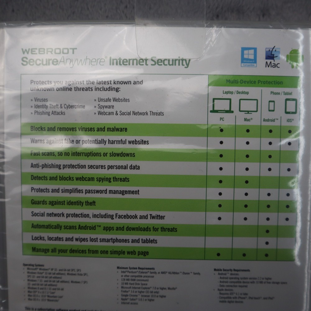 Internet Security Webroot Secure Anywhere PC Mac Mobile Android iOS Best Buy
