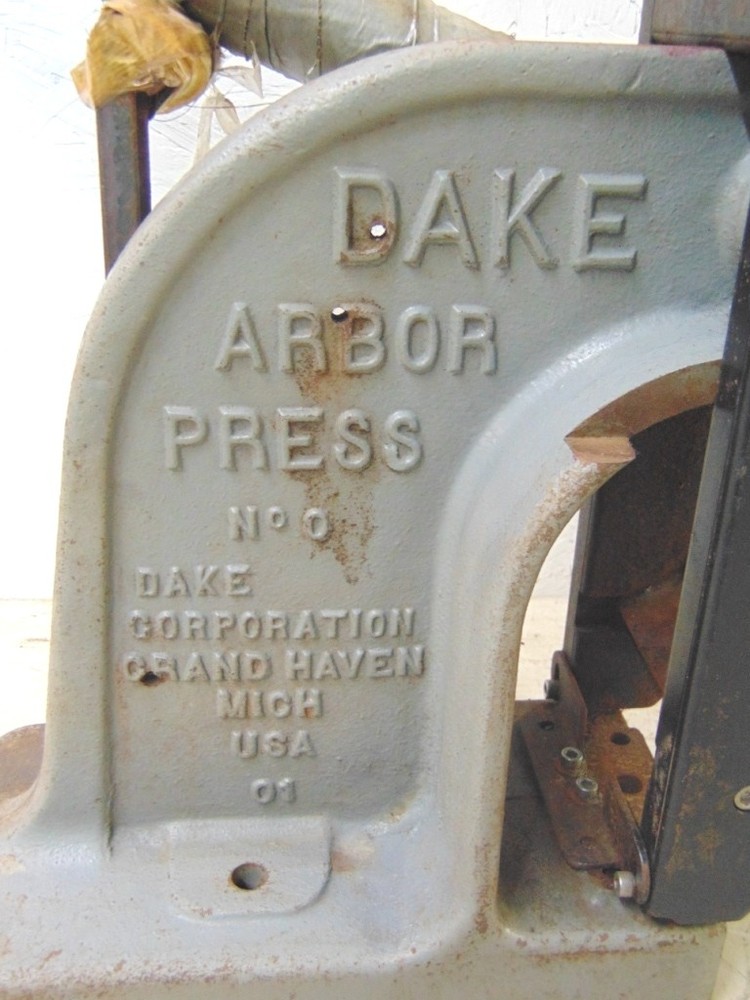 DAKE, ARBOR PRESS, NO. 0, 1-1/2 TON