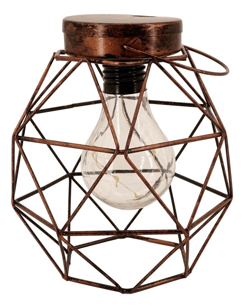 Rustic Metal Cage LED Lanterns (3 Pack, Geometric Sphere) Cordless Lantern
