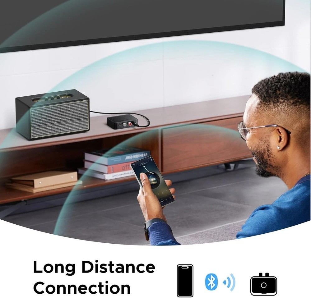 LDAC Bluetooth 6.0 Receiver - Audio Adapter with 15 Hour Playback Time