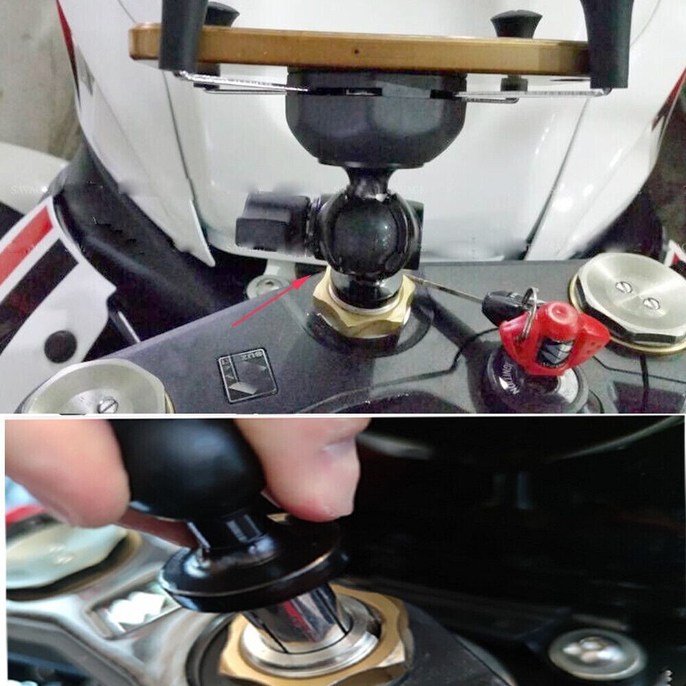 Phone Holder Triple Tree Stem Fork Stem Mount GPS Navigation Mirror Bracket 23