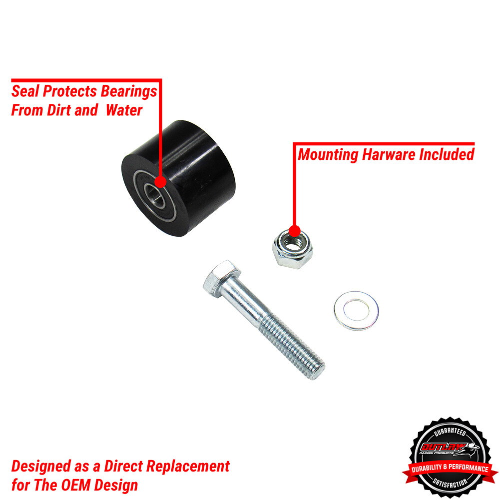 Outlaw Racing OR3081BK Chain Roller Guide 34x23mm Black CR250R CRF250X TRX450R