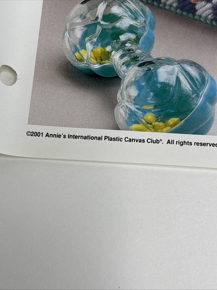 Birth Sampler Tissue Cover Annie's Attic Plastic Canvas Pattern Page