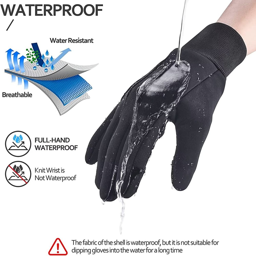 Winter Gloves Men Touchscreen Waterproof, Womens Gloves Windproof (Size:L)