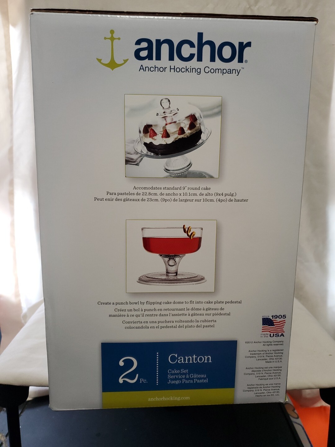 Anchor Hocking Company Cake Set / Dome New In Box