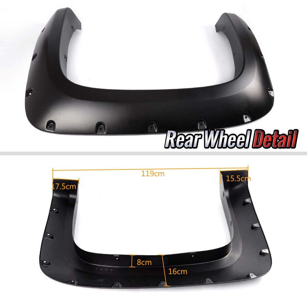 FENDER FLARES POCKET RIVET STYLE FIT FOR 2007-2013 SILVERADO 1500 2500HD/3500HD