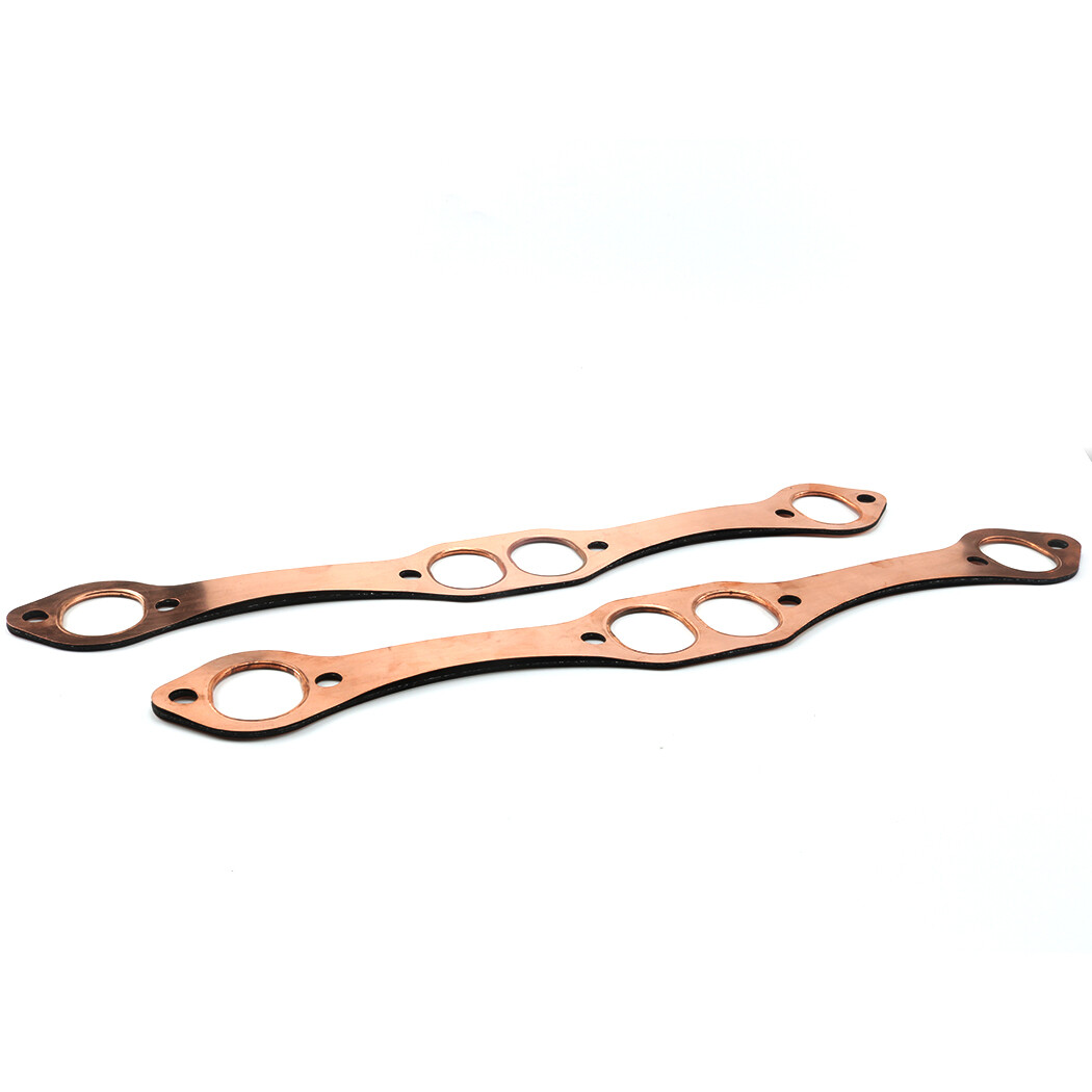 SBC OVAL PORT COPPER HEADER EXHAUST GASKETS FOR SB CHEVY 327 350 383 REUSABLE