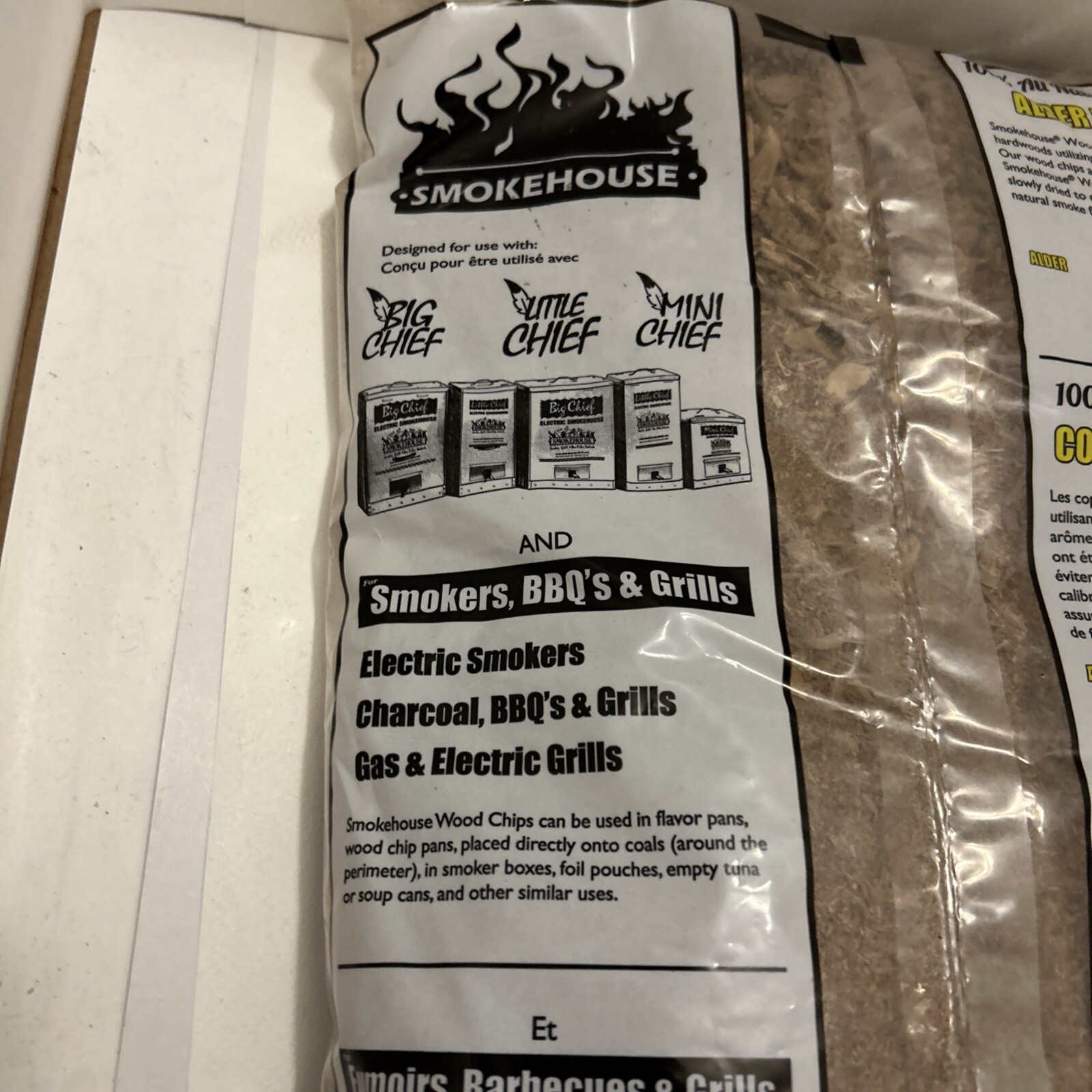 Smokehouse Products ALDER All Natural Hardwoods Smoking Chips 242 Cu In.