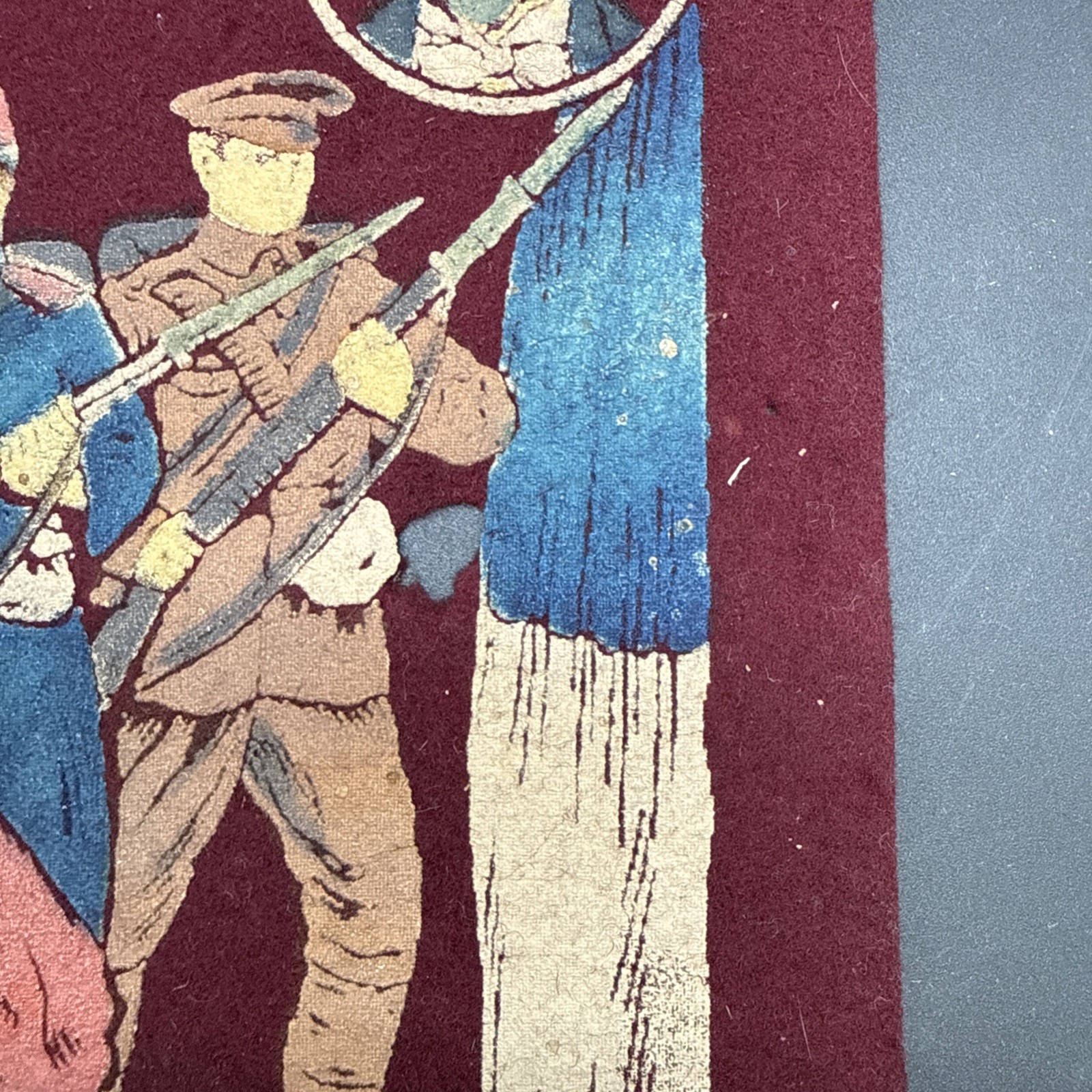 WWI Souvenir of the War of 1914 Felt banner Allies France Britain Belgium Russia