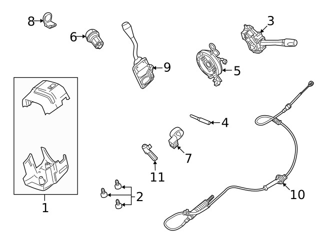 Genuine Ford Cable 6W1Z7E395A