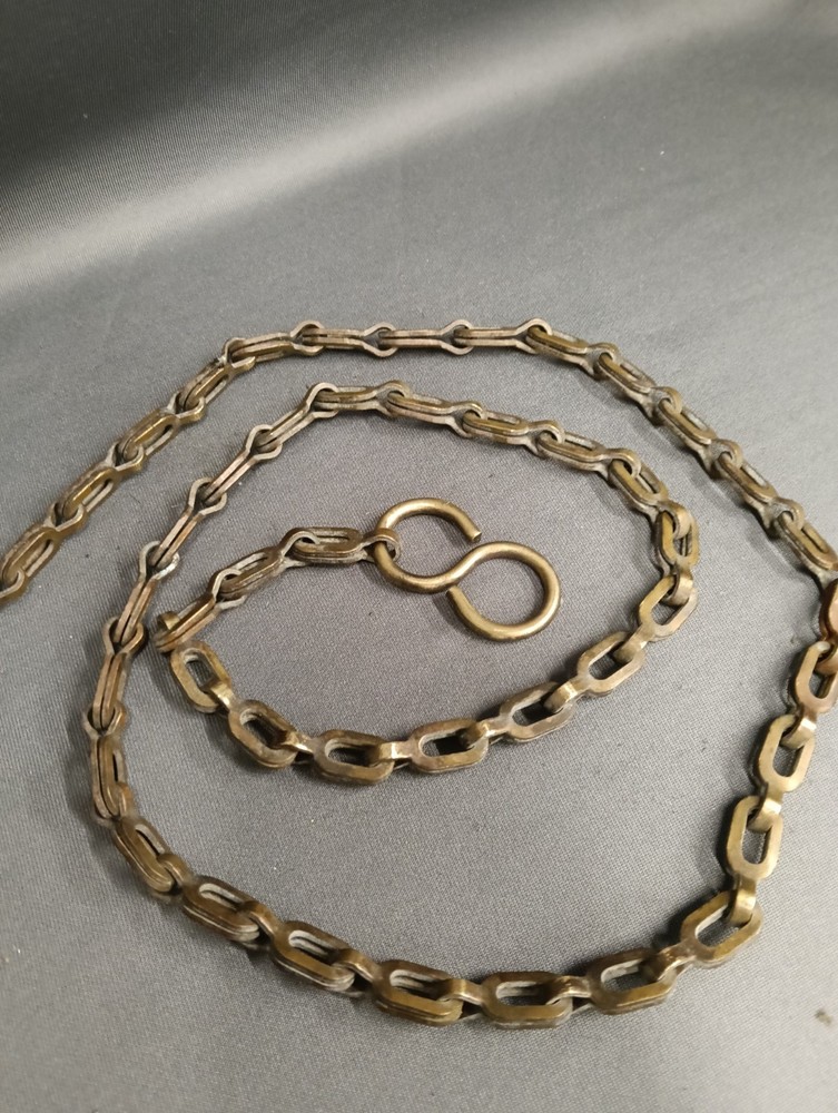 BRASS PUMKIN BALL HIGH LEVEL CISTERN LOO PULL, CHUNKY BRASS CHAIN