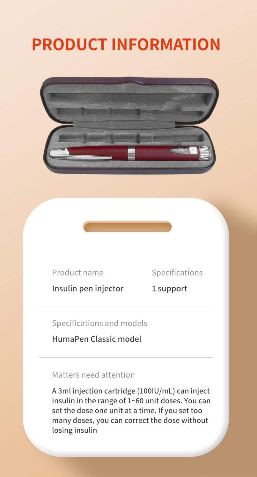 HumaPen Classic 3ml Painless Insulin Pen