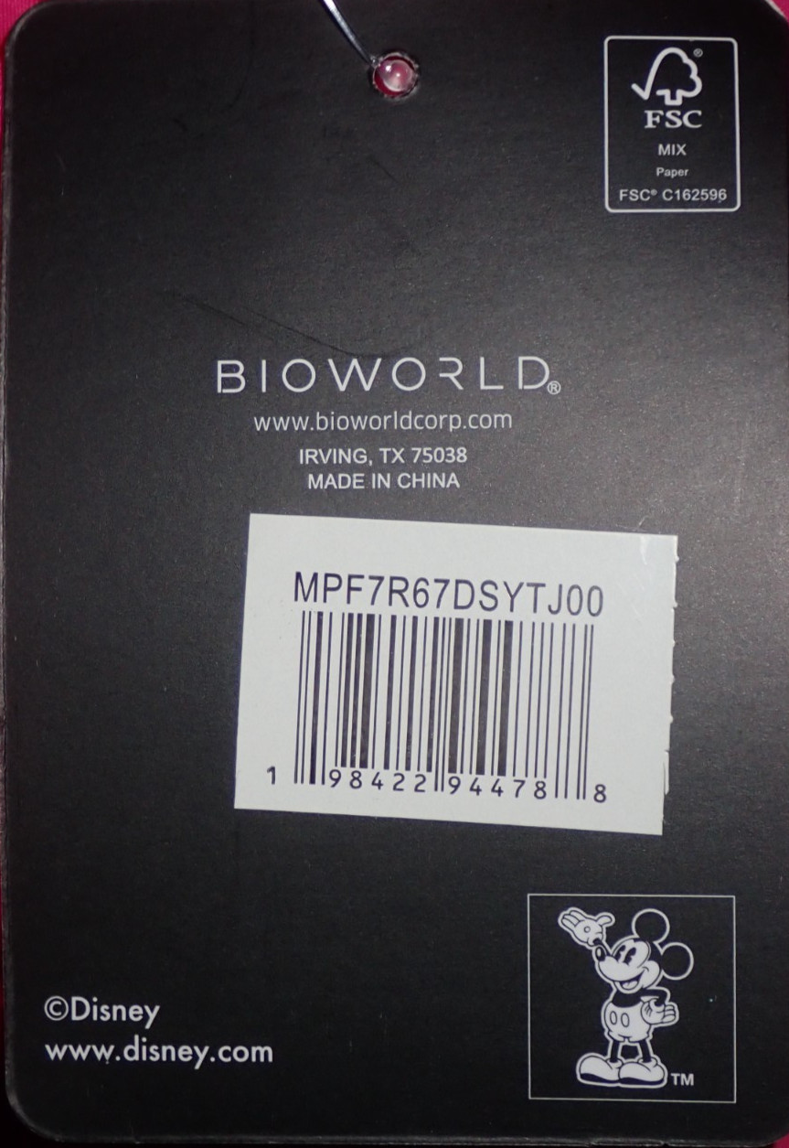 NEW Disney Mickey Mouse Black Quilted Nylon Backpack Purse Bioworld NWT