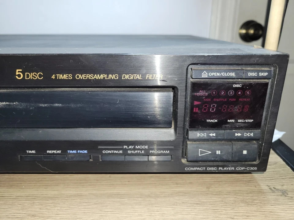 Sony CDP-C205 5 Disk Carousel CD Changer Working No Remote