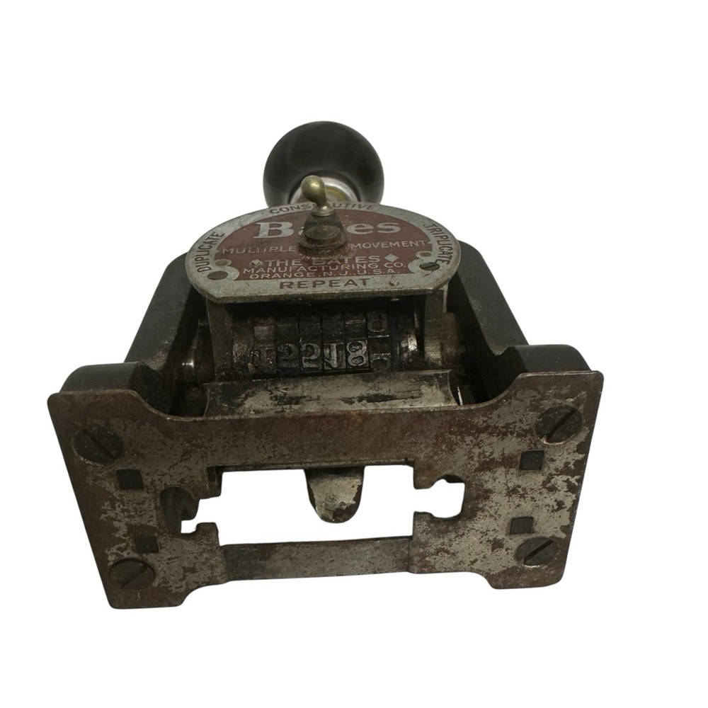 Bates Numbering Machine~Stamp Consecutive Duplicate Triplicate Repeat 6Wheel Vtg
