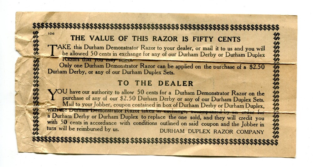 2 Durham Razor Coupons