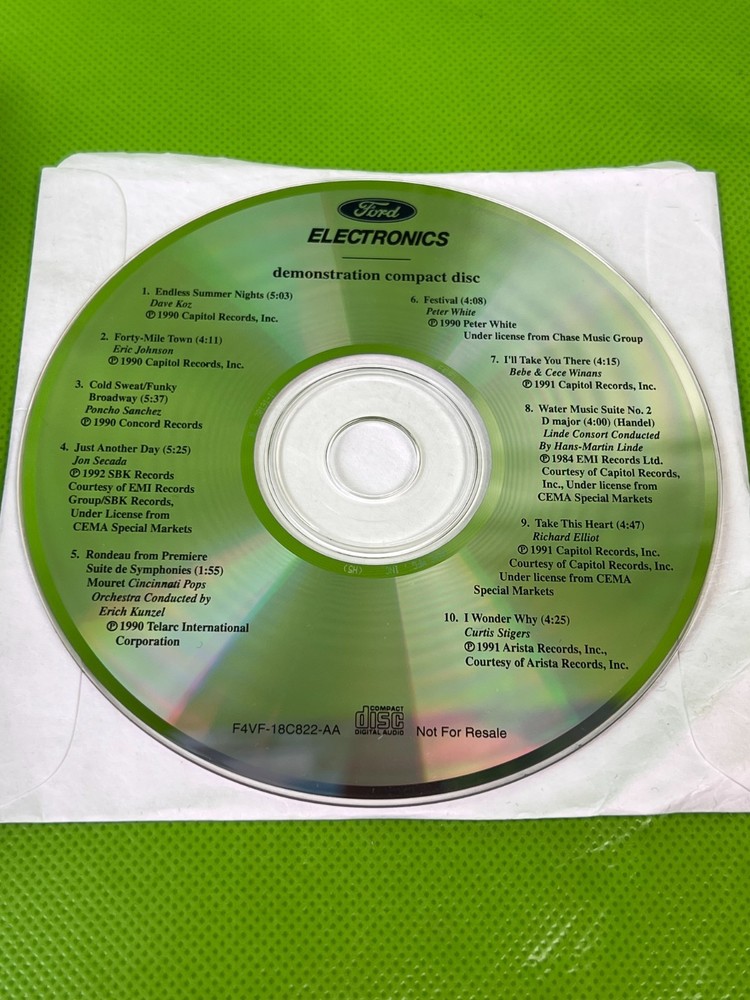 Ford Electronics Demonstration Compact Disc and media case