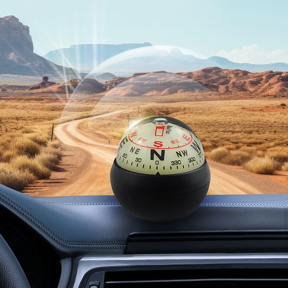 KanPas Dashboard Compass Ball with Double Dials for Cars Boats (V-32-L Lumino...