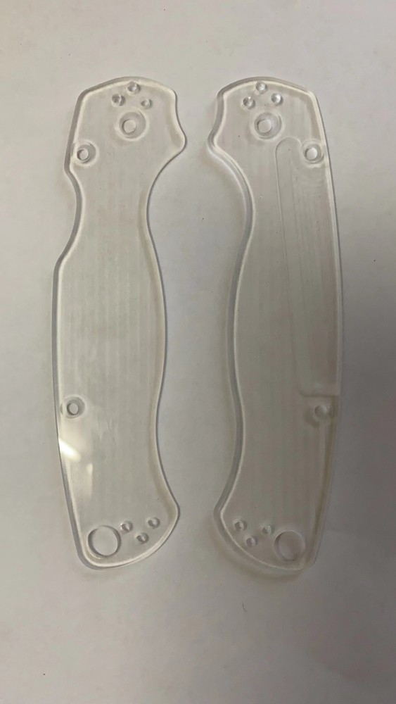 1 Pair Transparent Acrylic Knife Handle Patch for Spyderco Paramilitary C81