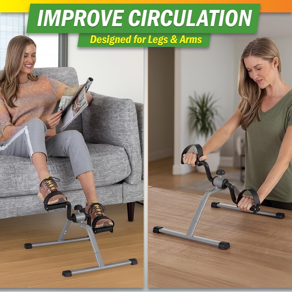 Mini Under Desk Exercise Bike Pedal Exerciser: Adjustable, Foldable & Compact