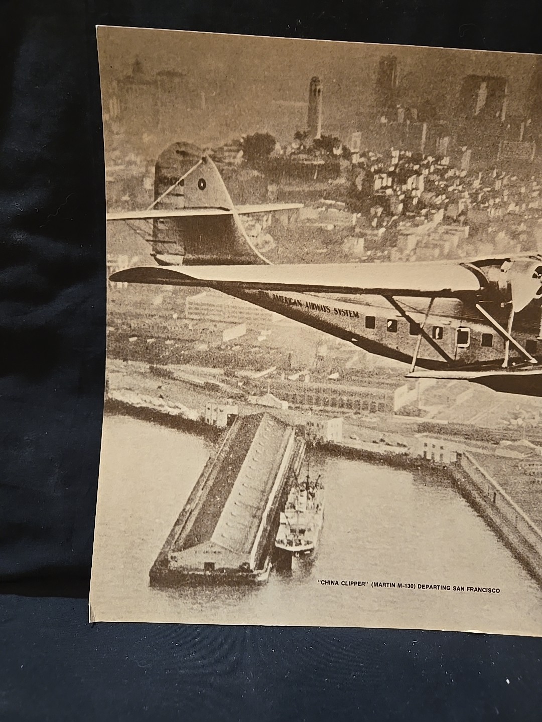 CHINA CLIPPER MARTIN M-130 DEPARTING SAN FRANCISCO VINTAGE PRINT 11 x 14"