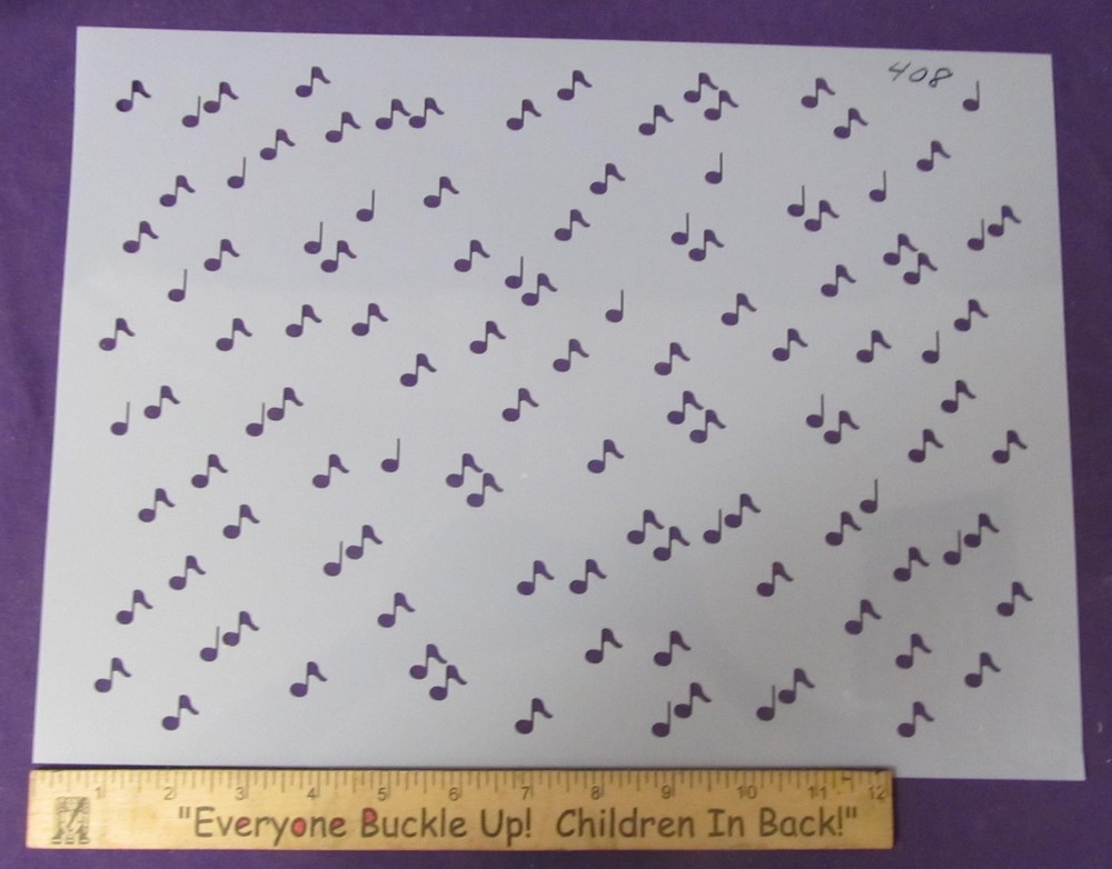 Cake Decorating and Craft Stencil Multiple Music Notes