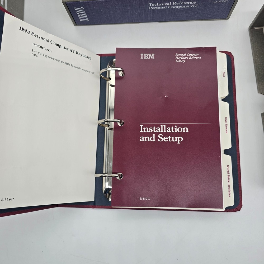 IBM PC AT DOS 3.0 BASIC Manual Set Disk Software Hardware Ref Library Binder Lot